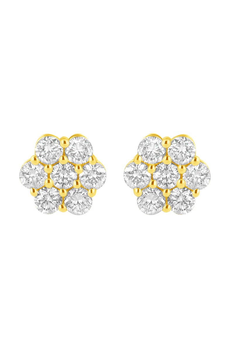 Haus of Brilliance 14K Yellow Gold 1.0 Ct Diamond Flower Earring, Main, color, Yellow