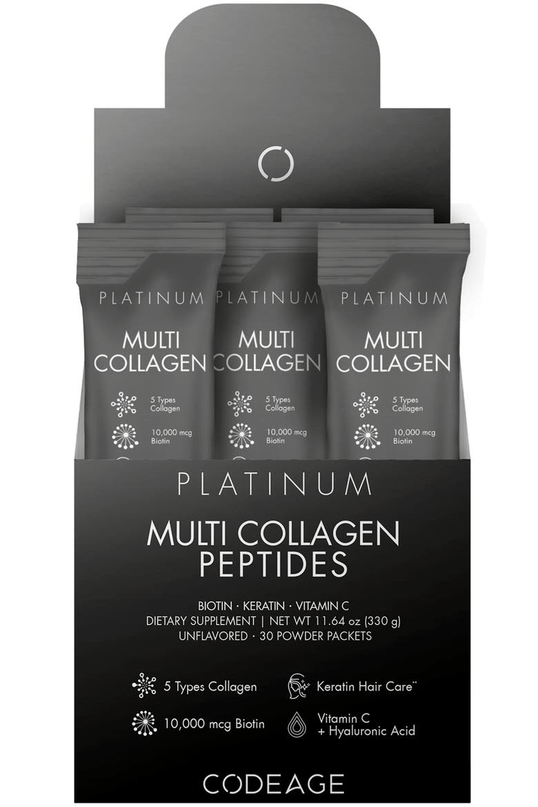 Multi Collagen & Biotin + Vitamin C Powder Stick Packs, Main, color, White