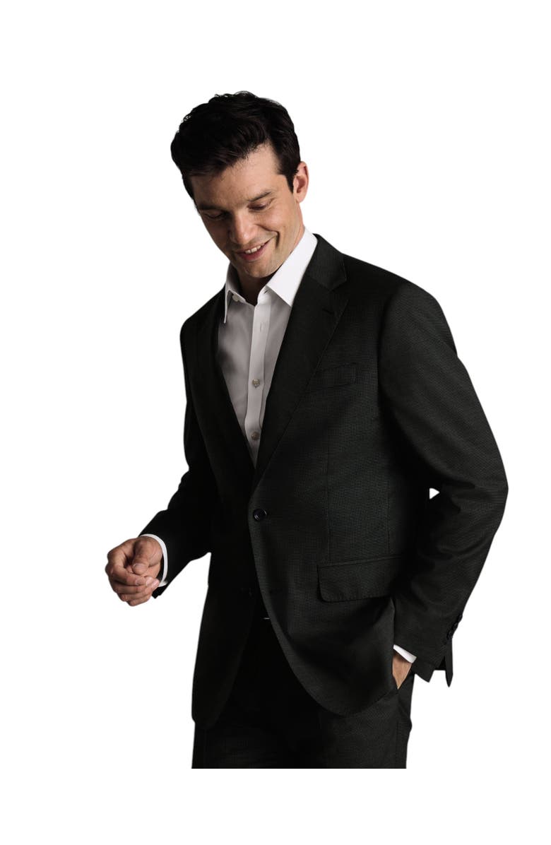 Charles Tyrwhitt Puppytooth Slim Fit Italian Suit Jacket, Main, color, Forest Green