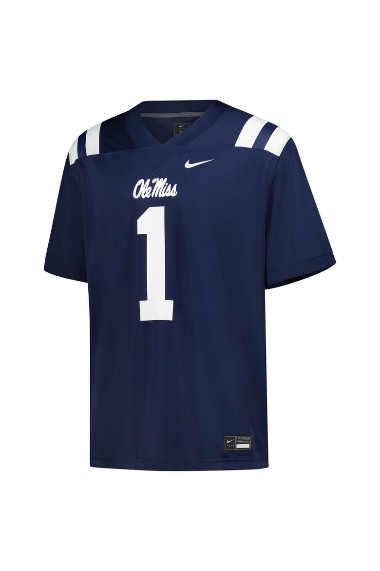 Men's Nike #1 Navy Ole Miss Rebels Untouchable Football Jersey, Alternate, color, Navy