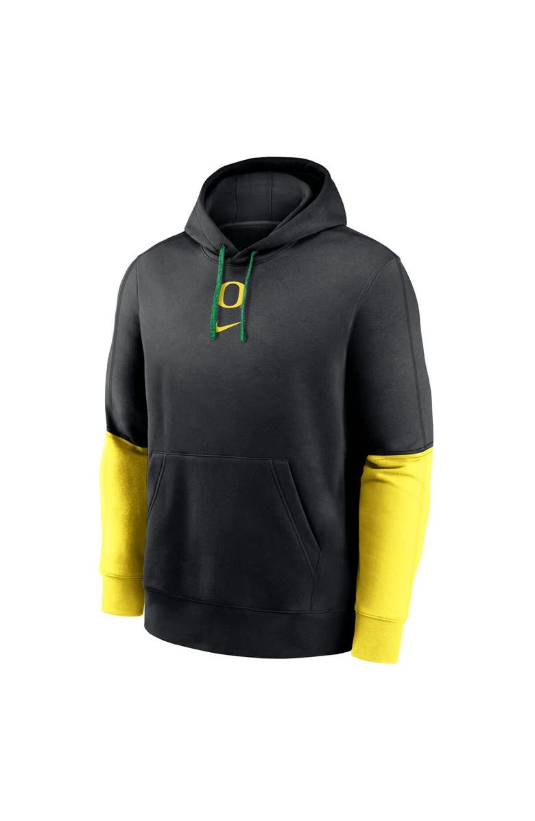 Nike Men's Nike Black/Yellow Oregon Ducks 2024 Sideline Club Pullover Hoodie, Alternate, color, 