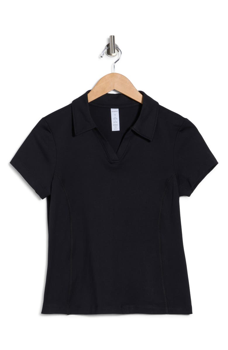 MARIKA Ellie Short Sleeve Polo, Alternate, color, Black