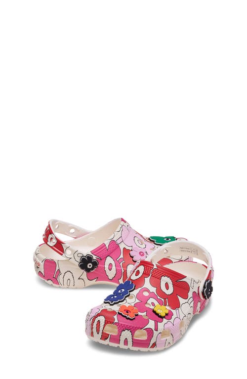 Crocs X Marimekko Kids' Classic Clog With Jibbitz™ Shoe Charms In Pink