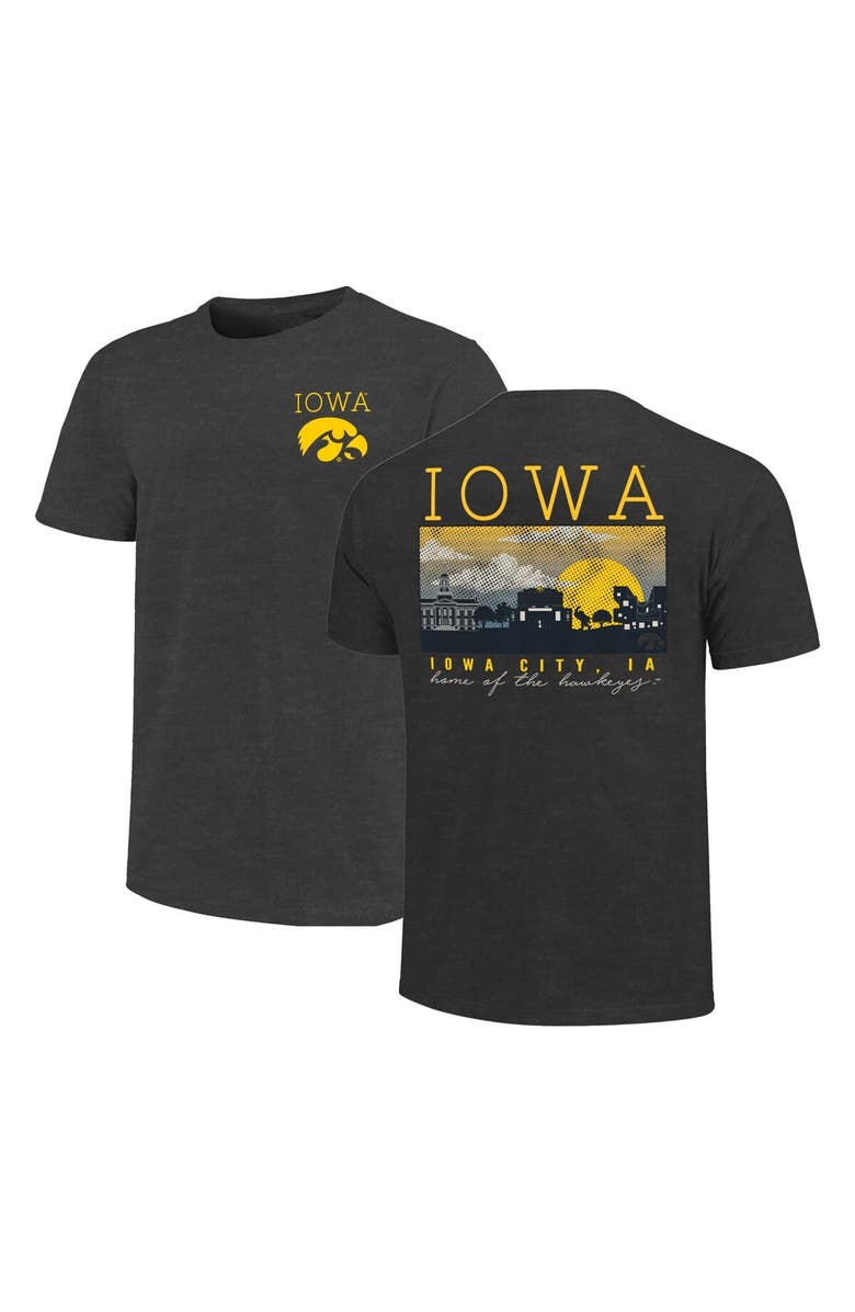 IMAGE ONE Men's Heather Charcoal Iowa Hawkeyes Big & Tall Campus Scene Core T-Shirt, Main, color, Heather Charcoal