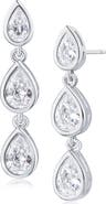 CZ by Kenneth Jay Lane Pear Cubic Zirconia Linear Drop Earrings