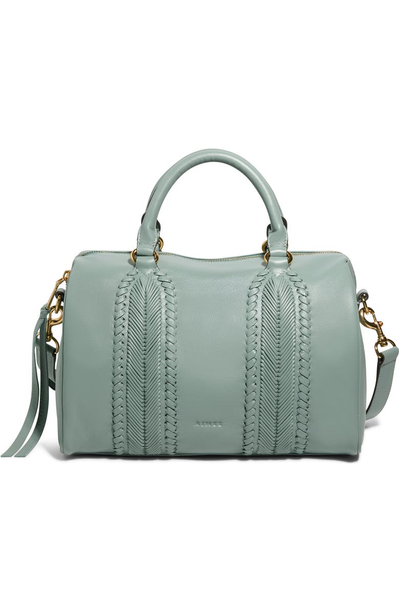 AIMEE All For Love Leather Satchel, Main, color, Healers Green