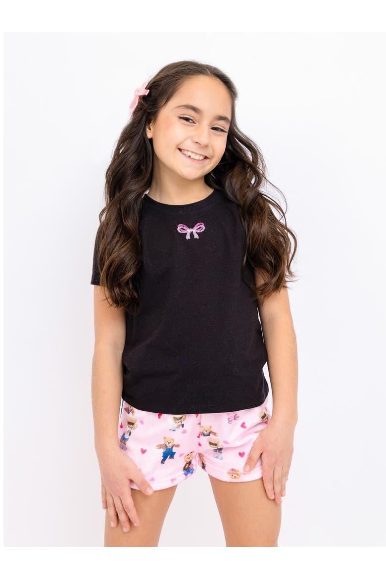 Plush Teddy Bears loungewear Shorts, Main, color, Light Pink