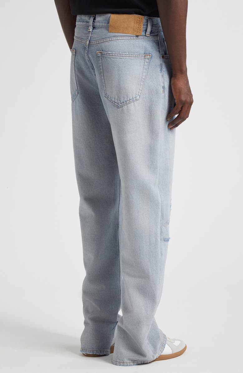 MM6 Maison Margiela Distressed Straight Leg Jeans, Alternate, color, Light Blue