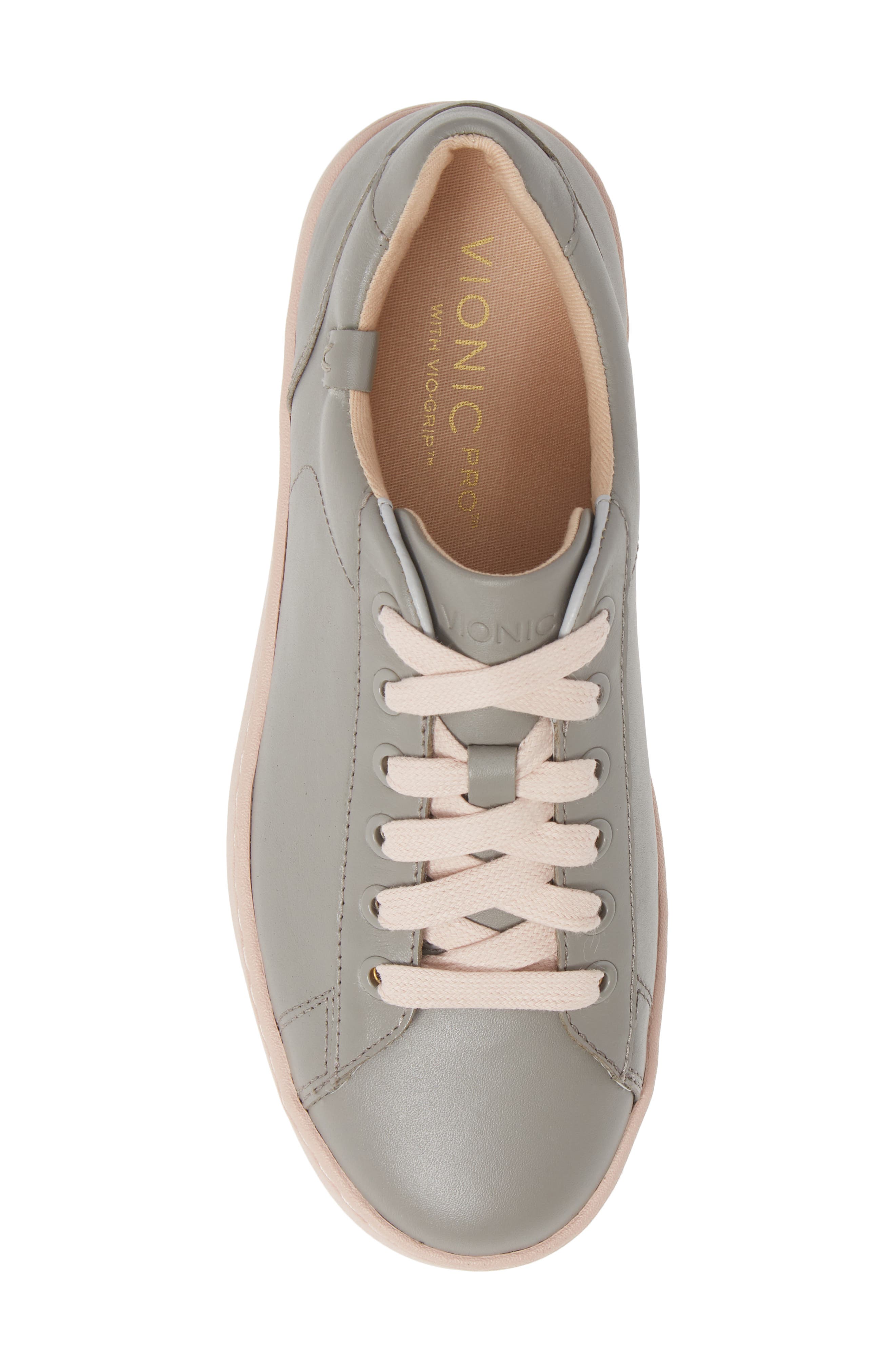 Vionic Mable Sneaker, Alternate, color, GREY/ PINK LEATHER