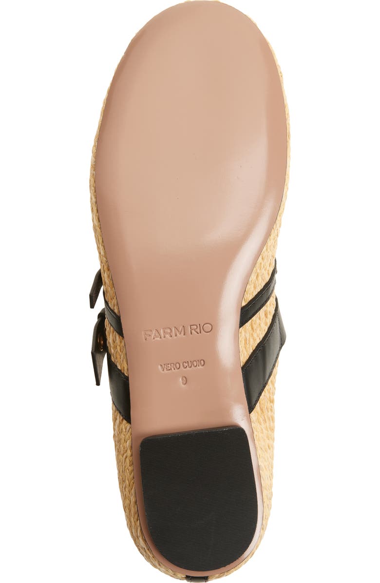 FARM Rio Raffia Ballet Flat, Alternate, color, Black And Natural