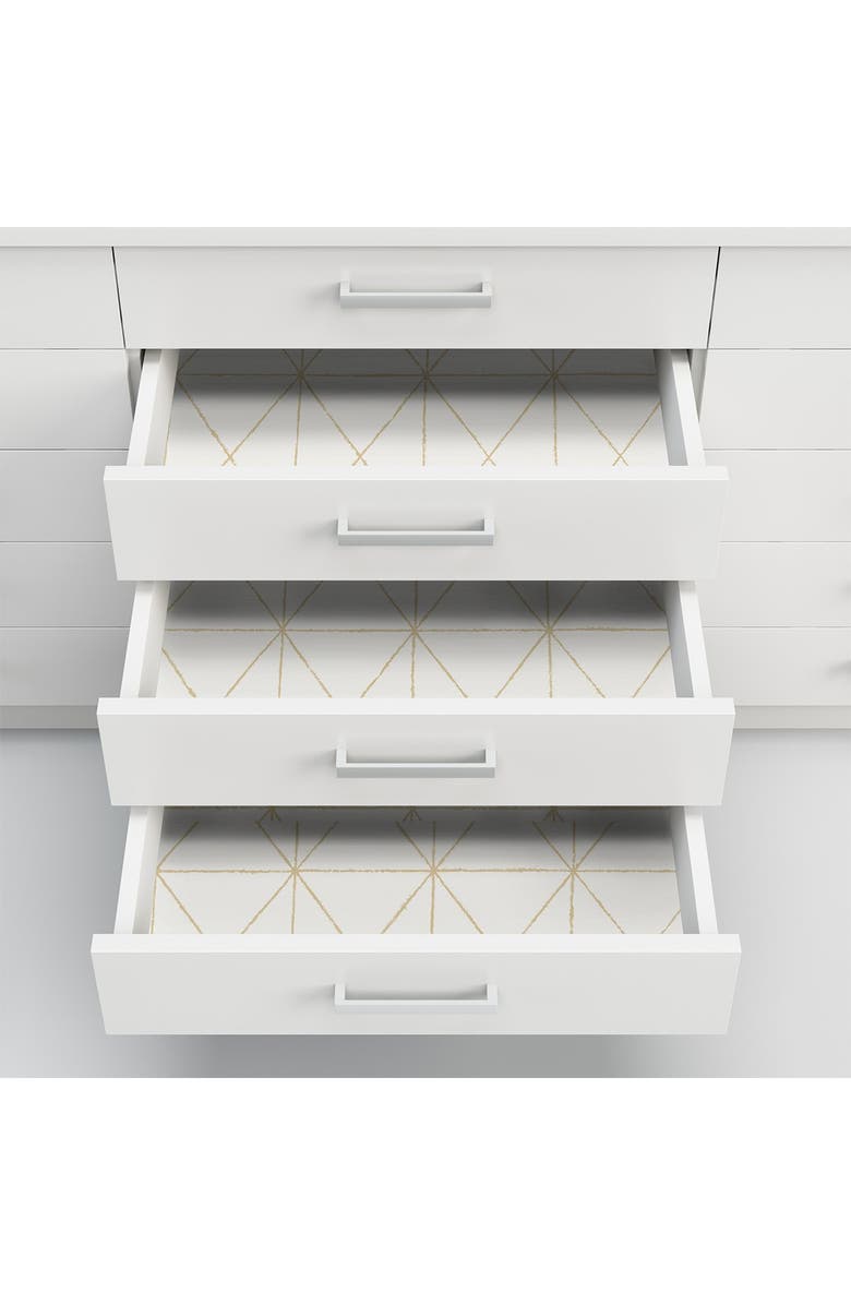 Wallpops White & Gold Get In Line Peel & Stick Wallpaper, Alternate, color, White