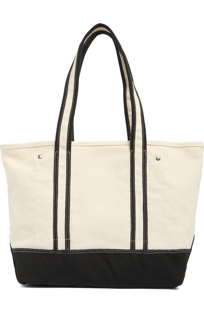 Madden Girl Large Canvas Tote Bag, Alternate, color, Canvas/ Black