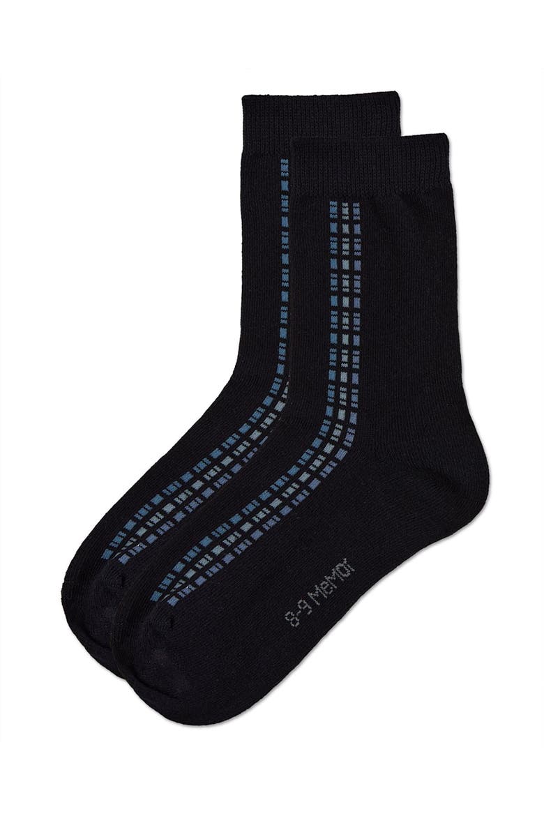 Vertical Dashed Line Crew Socks, Alternate, color, Navy