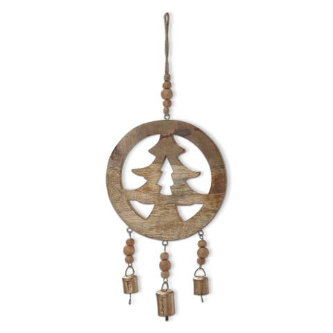 Woodland Tree Hanging Decor Natural Wood Holiday Ornaments