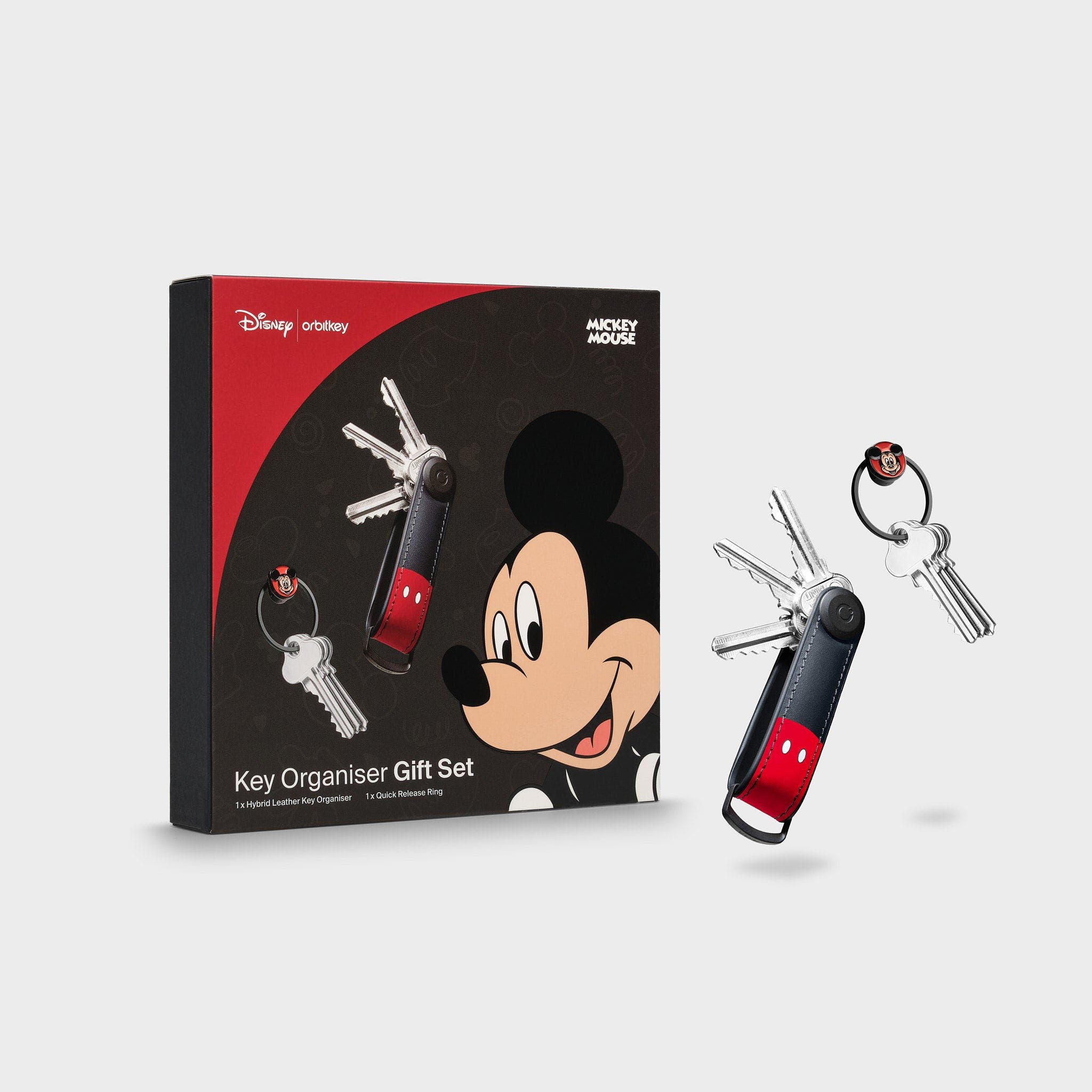 Orbitkey Disney Hybrid Leather Key Organiser + Ring v2 Kit, Main, color, Mickey Mouse