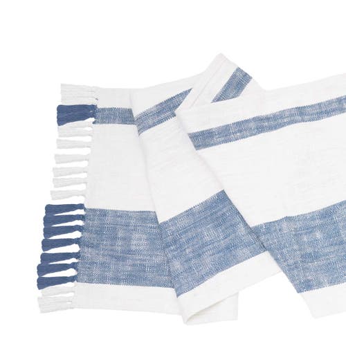 Carol & Frank Morgan Striped Table Runners Collection In Blue