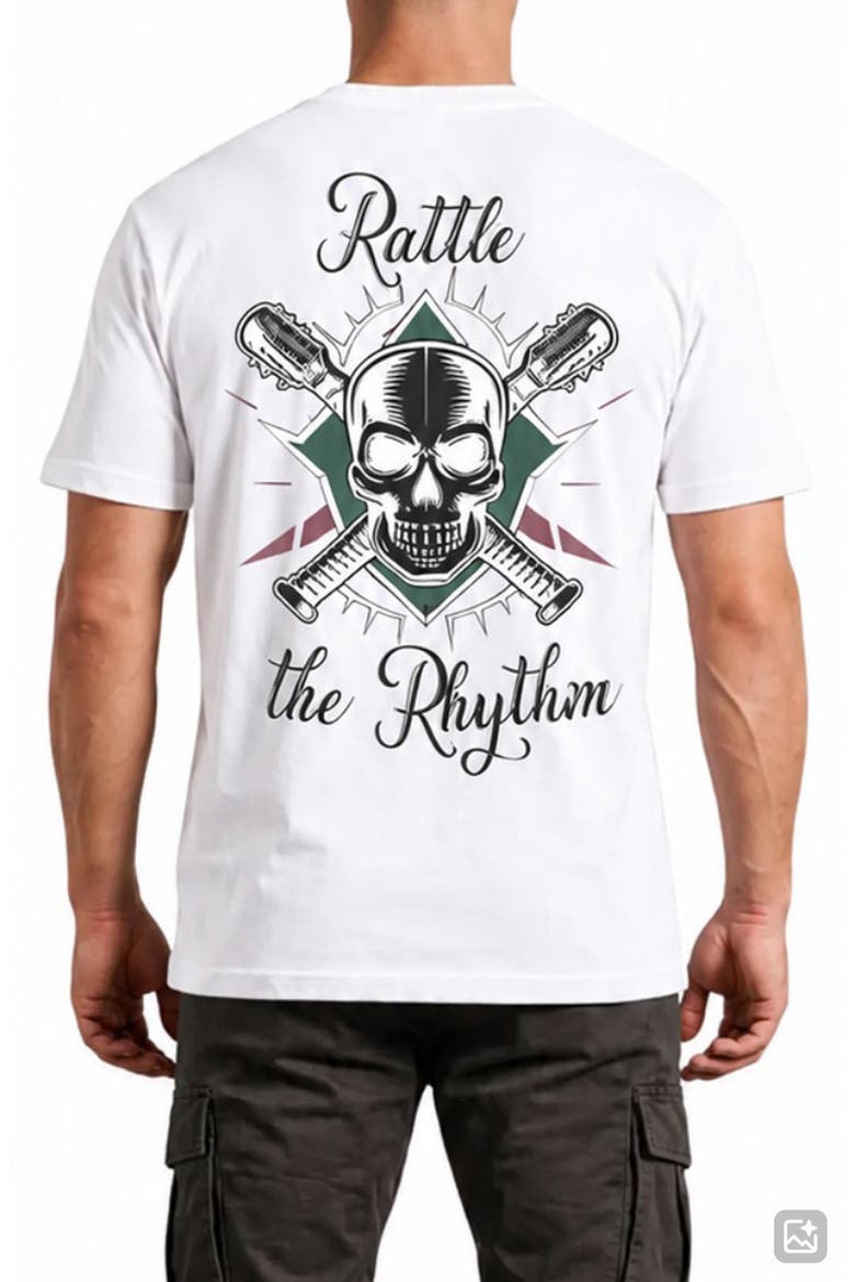 Rattle the Rhythm Graphic T-Shirt, Alternate, color, WHITE