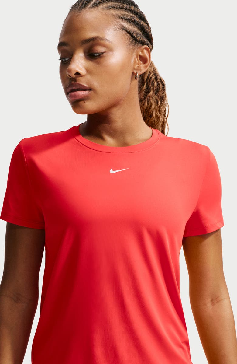 Nike One Classic Dri-FIT Training Top, Alternate, color, Light Crimson/ White