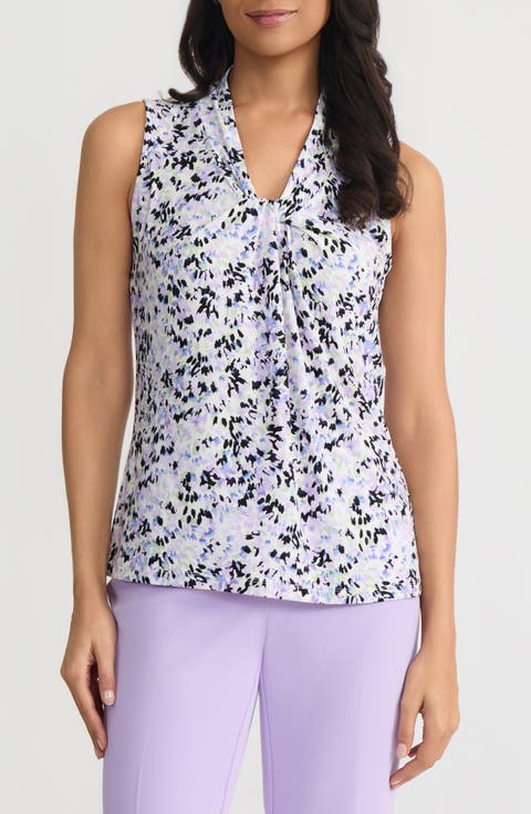 Sleeveless Knot Front Jersey Top (Petite)
