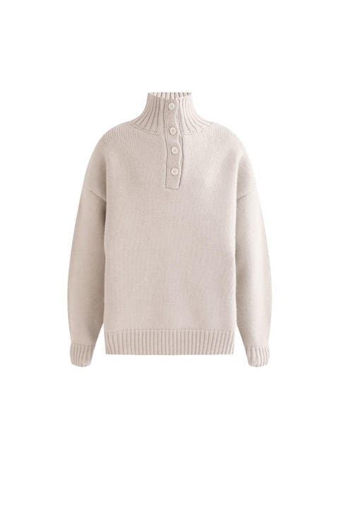 Button-Up Ribbed Sweater