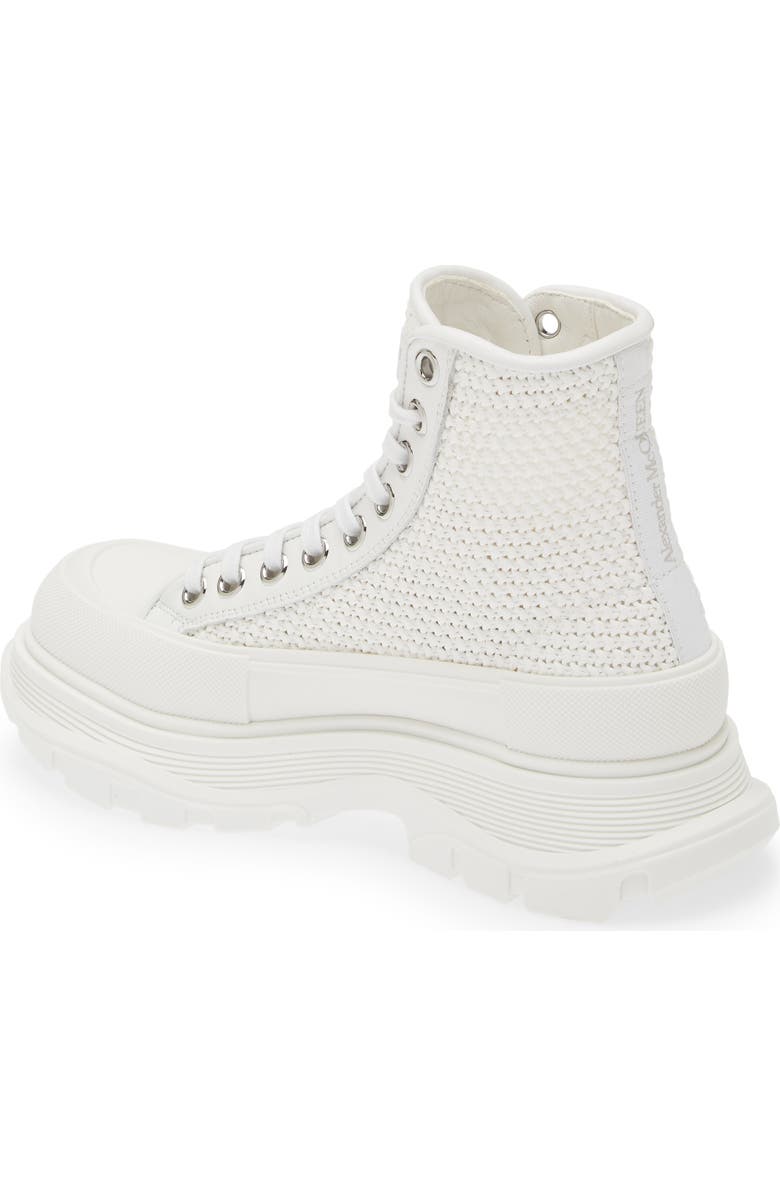 McQueen Tread Slick Woven Raffia High Top Sneaker, Alternate, color,