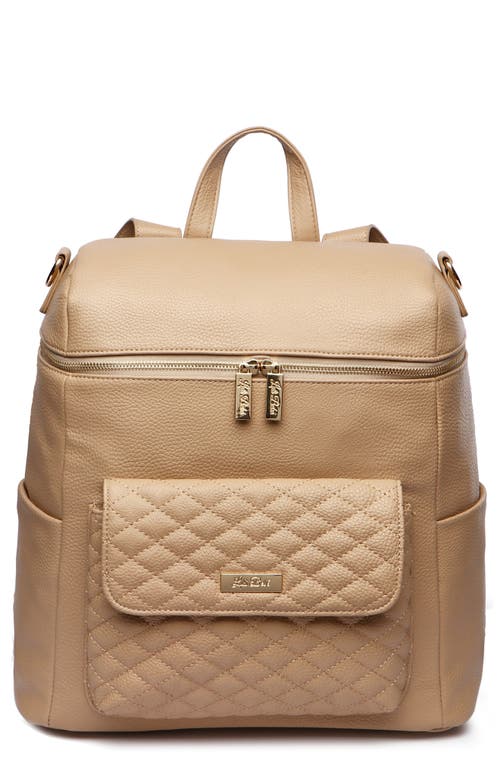 Luli Bebé Monaco Faux Leather Diaper Backpack in Latte Brown  product