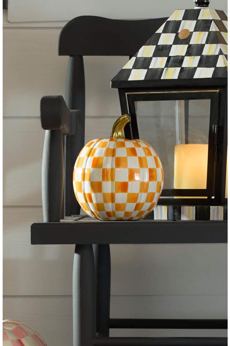 Orange Check Small Pumpkin, Alternate, color, ORANGE