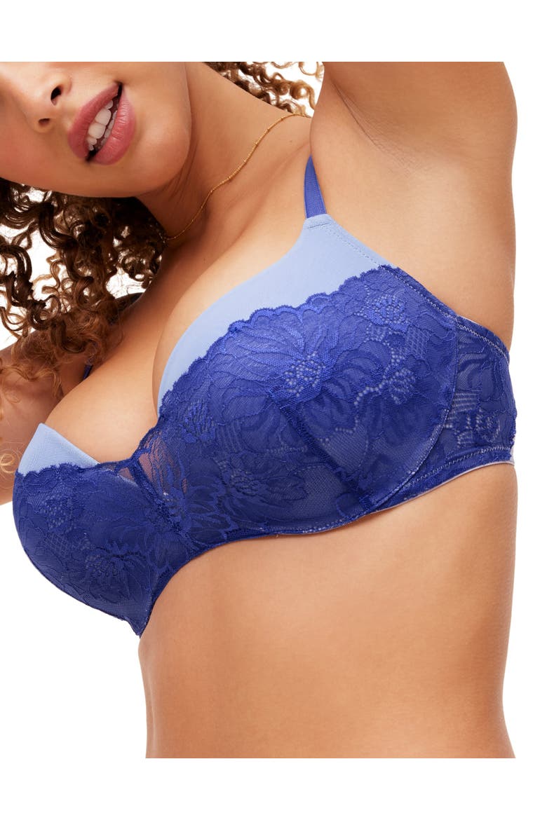Cyla Push Up Plunge Bra, Alternate, color, Dark blue