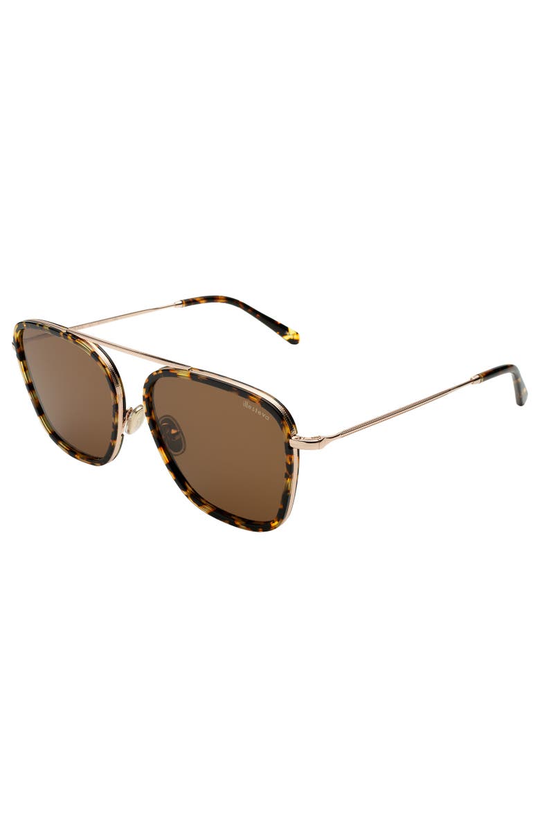 Illesteva Samos Ace Sunglasses, Alternate, color, Saffron Havana / Gold