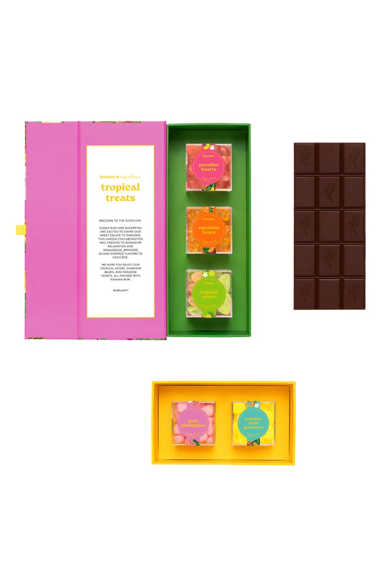 sugarfina The Tropical Treats Collection 5-Piece Bento Box & Candy Bar Set, Main, color,