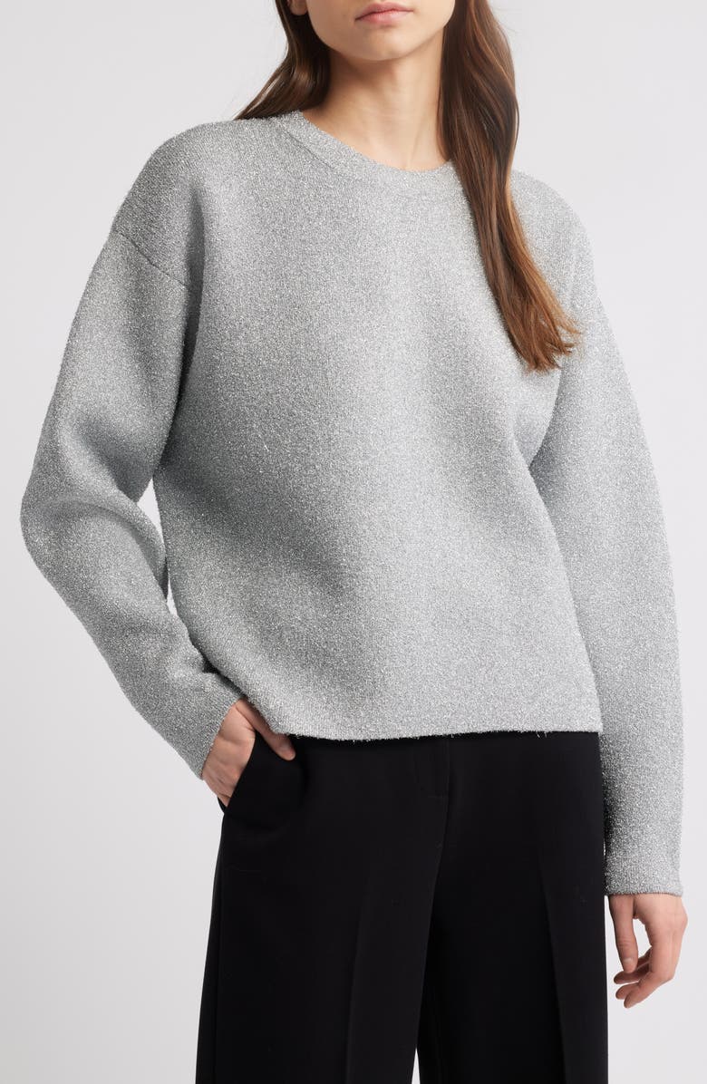 COS Sparkle Oversize Wool Blend Sweater, Main, color, 