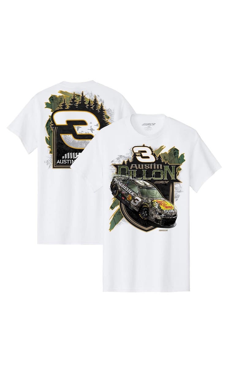 NASCAR Men's Richard Childress Racing Team Collection White Austin Dillon Bass Pro Shops Car T-Shirt, Main, color, White