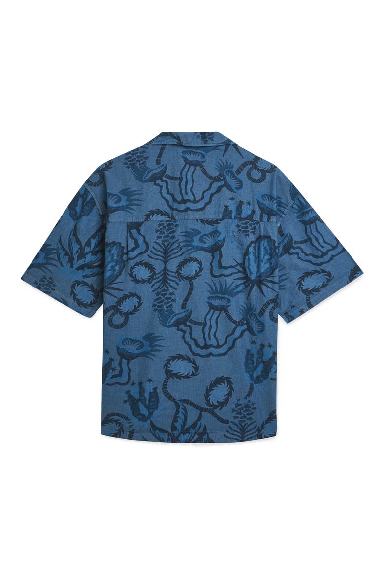 Floral Cotton Chambray Camp Shirt, Alternate, color, DESERT FLORAL INDIGO