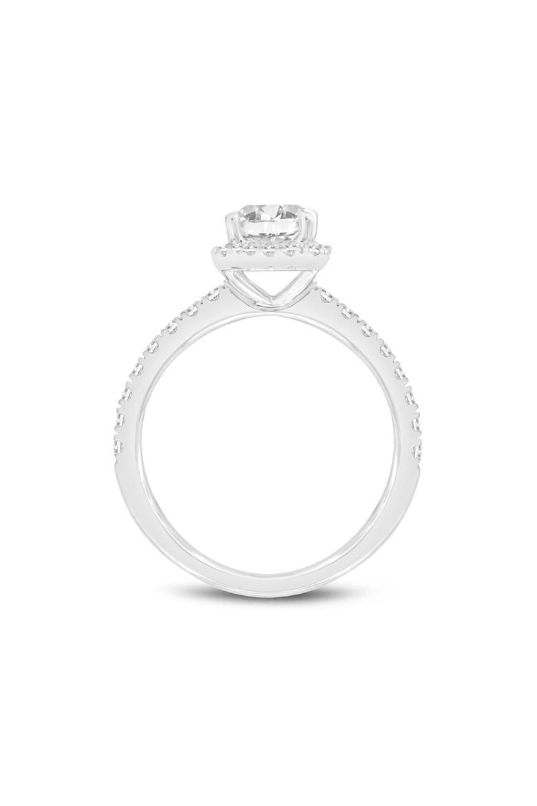 Czarina 14K White Gold Emerald Cut Lab Grown Diamond Halo Engagement Ring - 1.75 ctw, Alternate, color, 14K White Gold