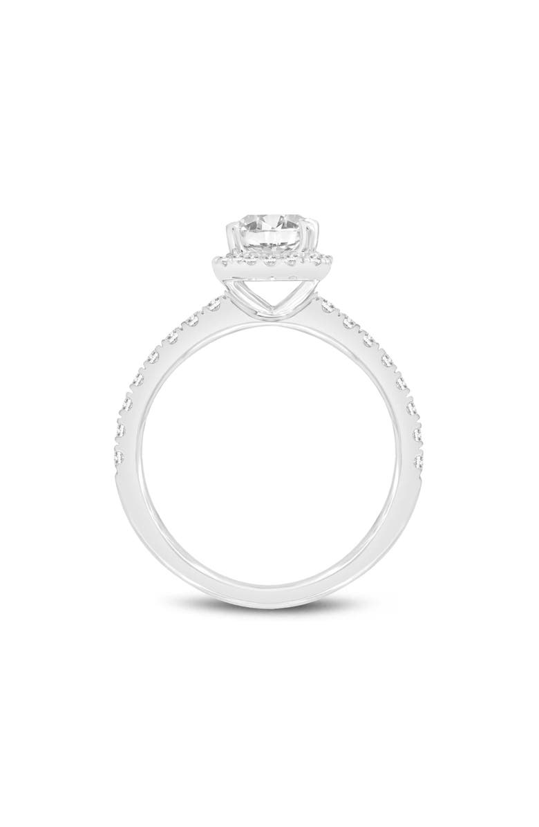 LuvMyJewelry Czarina 14K White Gold Emerald Cut Lab Grown Diamond Halo Engagement Ring - 1.75 ctw, Alternate, color, 14K White Gold