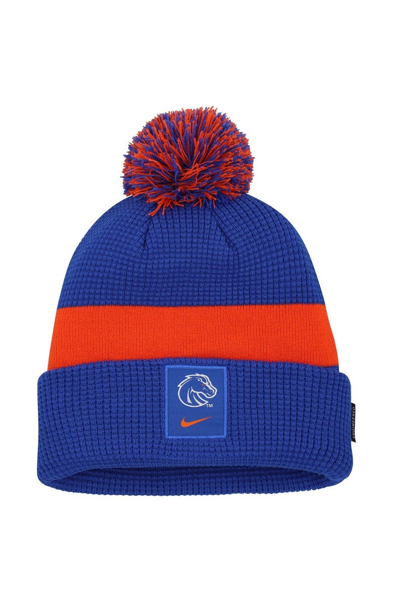 Nike Men's Nike Royal Boise State Broncos Sideline Team Cuffed Knit Hat with Pom, Main, color, 
