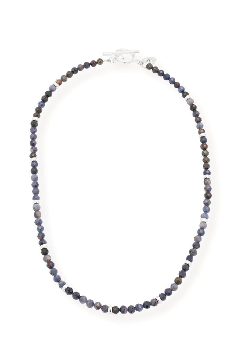Gemstone Beaded Necklace With Sterling Silver Lobster Closure, Alternate, color, SAPPHIRE
