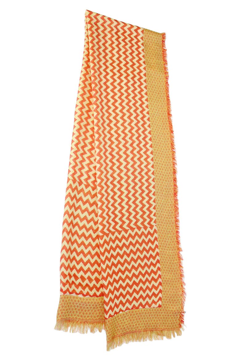 Sunburst Chevron Scarf, Alternate, color, ORANGE