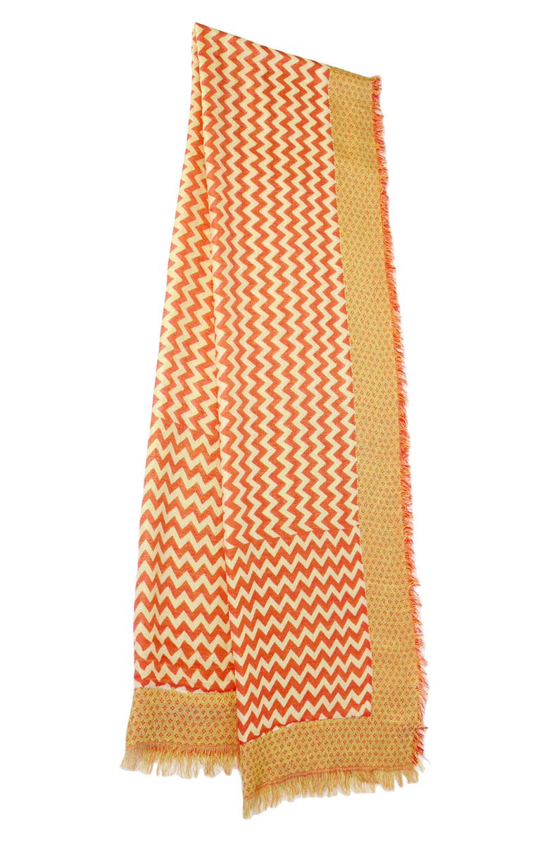 SAACHI Sunburst Chevron Scarf, Alternate, color, Orange