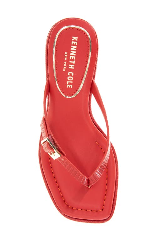 Kenneth Cole Gillie Kitten Heel Slide Sandal In Red Lizard