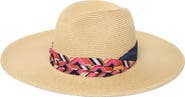Trina Turk Azura Straw Fedora Hat