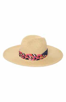 Trina Turk Azura Straw Fedora Hat