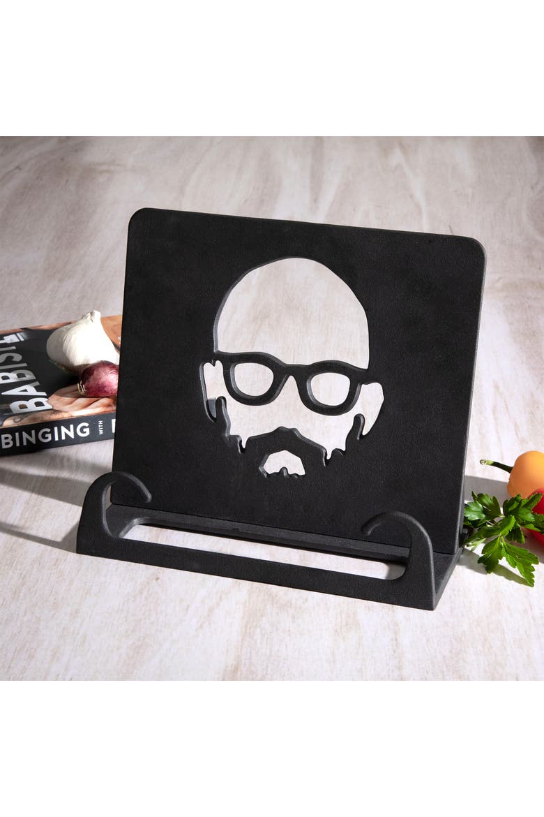 9.75 Inch Cast Iron Cookbook Holder in Black, Alternate, color, Black