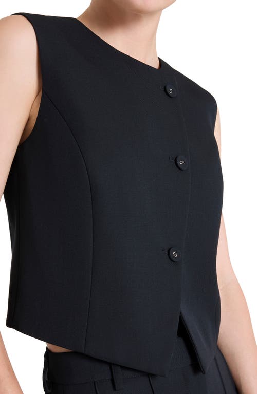 Twp Perry Virgin Wool Crop Vest In Black