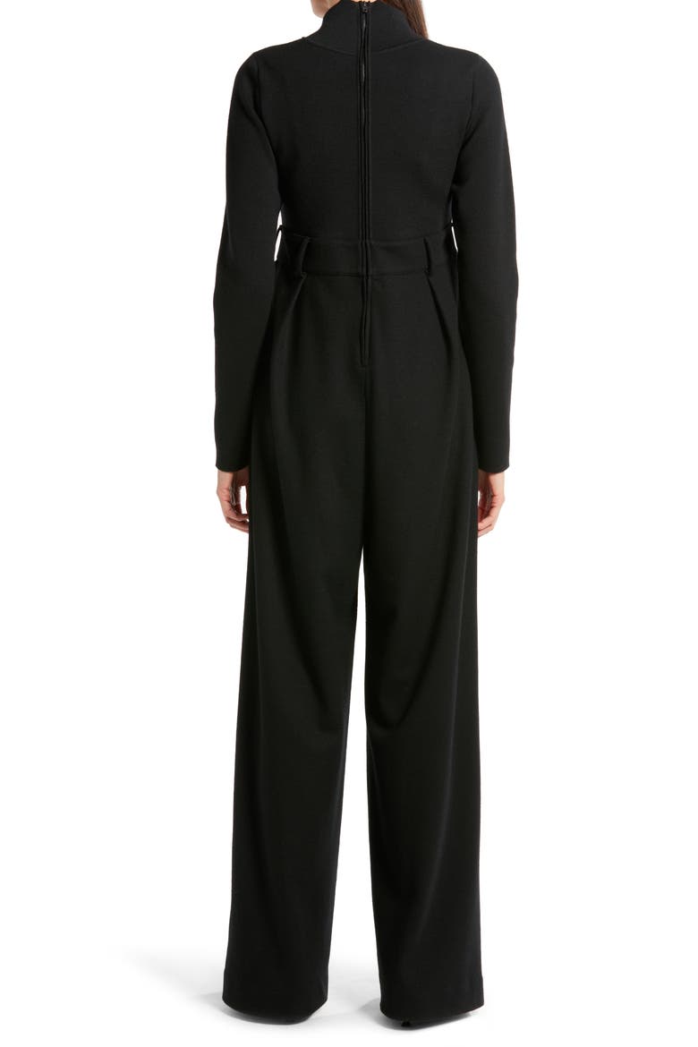 Celeste Long Sleeve Wool Jumpsuit, Alternate, color, BLACK / BLACK