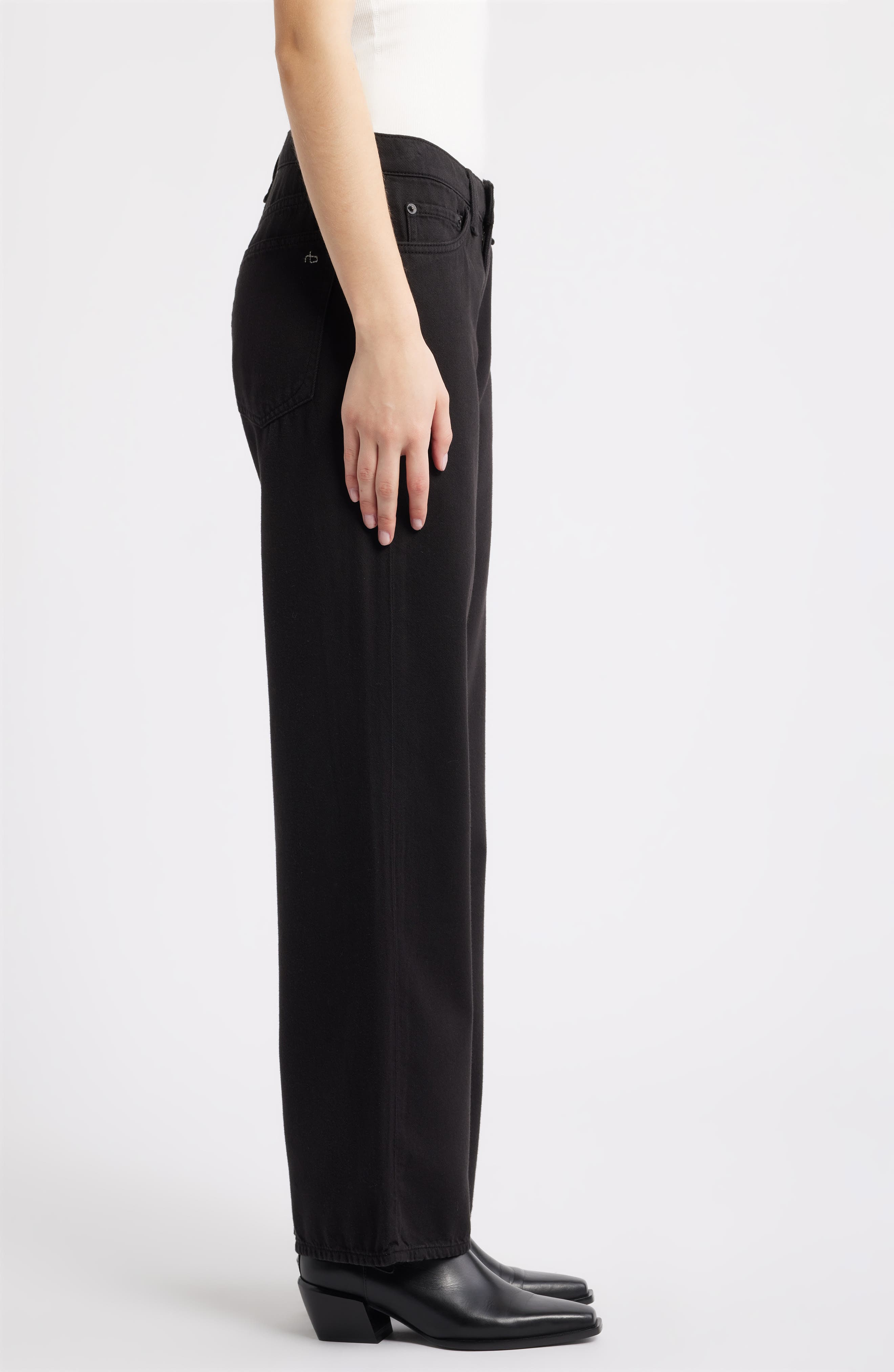 Женские rag & bone Cam Featherweight Low Rise Relaxed Straight Leg Jeans — фото 3
