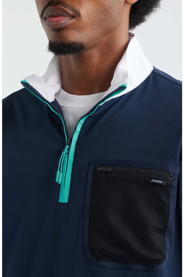 Cascade Colorblock Quarter Zip Windshirt Pullover, Alternate, color, MIDNIGHT