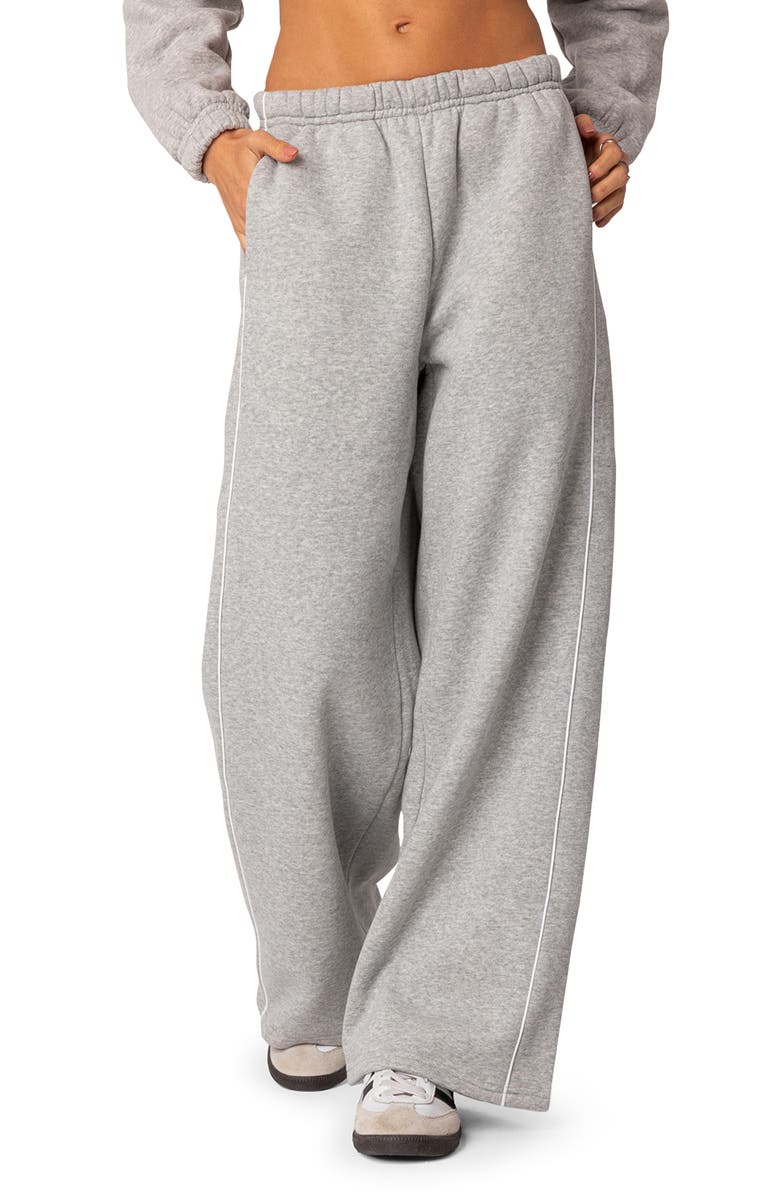 EDIKTED Autumn Cotton Blend Sweatpants, Main, color, Gray-Melange