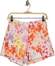 Derek Lam 10 Crosby Freja Floral High Waist Linen Blend Shorts