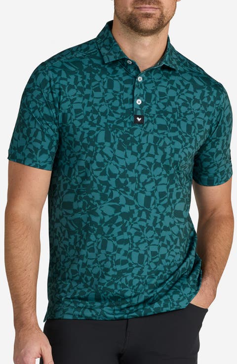 Chippd Grooves Abstract Print Performance Golf Polo